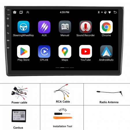 Navigatie Audi A4 B6-B7 (2001-2008), Display INCELL, Android 15, 4GB 128GB, DSP, CarPlay si Android Auto ecran 9 Inch [4]