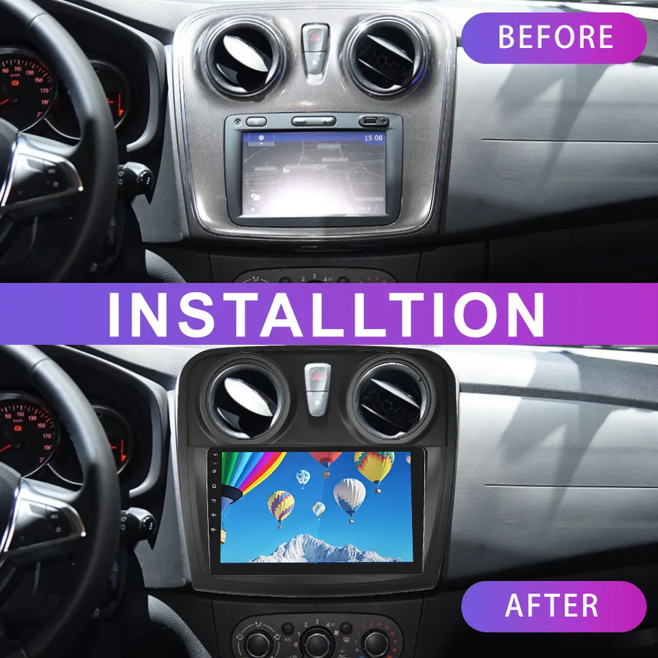 Navigatie Dacia Logan, Duster, Sandero (2012-2020) cu Android 12 DSP, 4G SIM, 2GB RAM 32 GB ROM ecran 9 Inch,Carplay si Android Auto Model Premium [3]