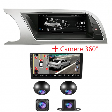 Audi A4 B8 (2009-2016) - Set 360° Navigatie Audi A4 B8 (2009-2016), Android 12, 4GB RAM, 4G SIM, Carplay si Android auto,High Version
