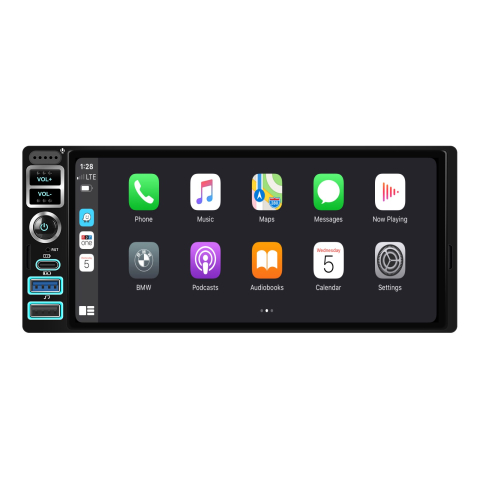 Toate Produsele - Navigatie Auto 1DIN cu Android, 4GB RAM + 64GB, Ecran 6.9 inch IPS, CarPlay și Android Auto Wireless, GPS, WiFi