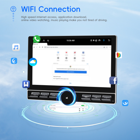 Navigație Auto Android 13 QLED 10.1" 6GB RAM + 128GB ROM, GPS, Bluetooth 5.0, WiFi,FM/RDS, USB [5]