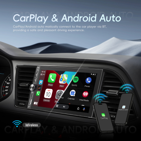 Navigatie Auto Universala 2DIN Android 4GB RAM + 128GB ROM, Ecran 7 inch INCELL HD, CarPlay și Android Auto Wireless, DSP, GPS [4]