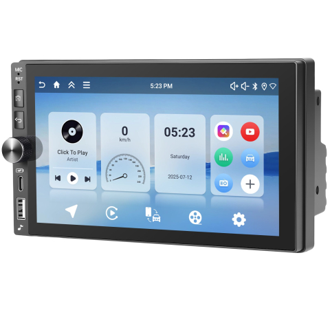 Navigatie Auto Universala 2DIN Android 4GB RAM + 128GB ROM, Ecran 7 inch INCELL HD, CarPlay și Android Auto Wireless, DSP, GPS [5]