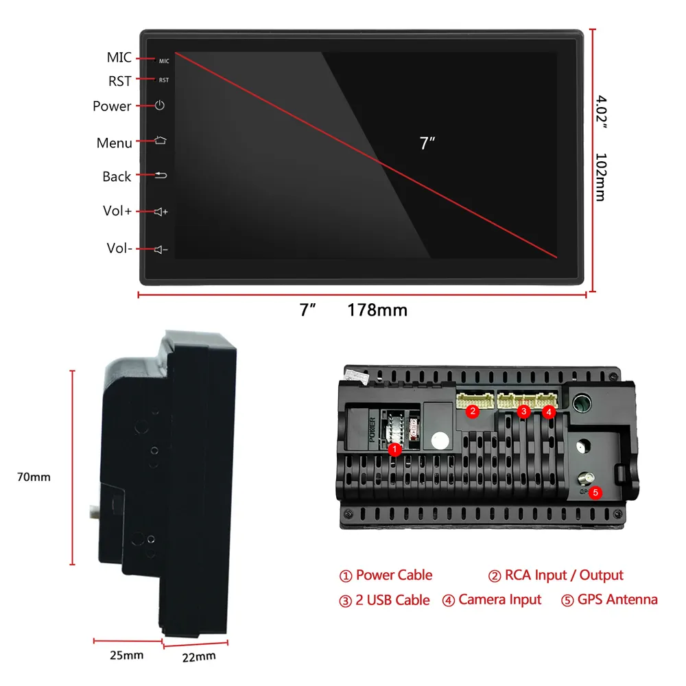Navigație Auto Universală 2DIN cu Android, 2GB RAM, 64GB ROM-Compatibilă cu VW Golf 4, Passat B5, Skoda, Bora [14]