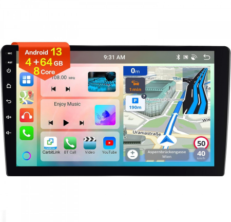 Navigatii 2 DIN - Navigatie universala 2DIN, 4GB 64GB, 8 CORE, CarPlay si Android Auto, DSP 32EQ, FM RDS, Ecran 10.1 Inch