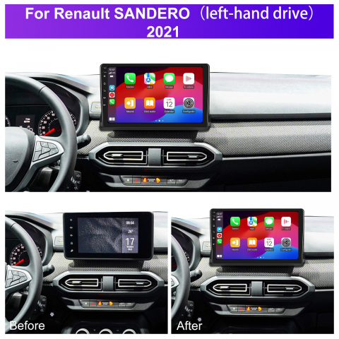 Navigație Android Dacia Logan 3 / Duster / Sandero 2021-2023 – 10.1", 2+32GB, Carplay, DSP [1]