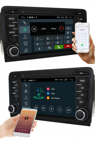 Navigatie cu Android 10, 3 GB RAM 32 GB ROM, Ecran de 7 Inch, dedicata Audi A3 2003-2011 [8]