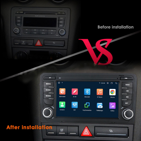 Navigatie cu Android 10, 3 GB RAM 32 GB ROM, Ecran de 7 Inch, dedicata Audi A3 2003-2011 [7]