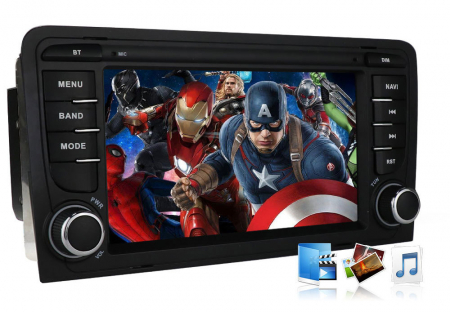 Navigatie cu Android 10, 3 GB RAM 32 GB ROM, Ecran de 7 Inch, dedicata Audi A3 2003-2011 [10]