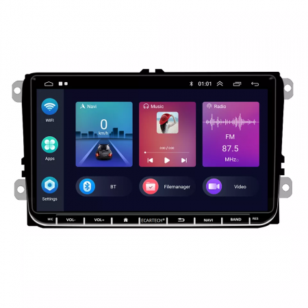 Navigatie Volkswagen, Skoda, Seat cu Android 12, 2GB RAM 32 GB ROM, CarPlay si Android Auto, Ecran de 9 Inch, dedicata Golf 5, Golf 6, Jetta, Passat B6, CC, B7, Polo, Tiguan, Touran, Skoda, Seat [1]