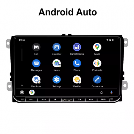 Navigatie Volkswagen, Skoda, Seat cu Android 12, 2GB RAM 32 GB ROM, CarPlay si Android Auto, Ecran de 9 Inch, dedicata Golf 5, Golf 6, Jetta, Passat B6, CC, B7, Polo, Tiguan, Touran, Skoda, Seat [3]
