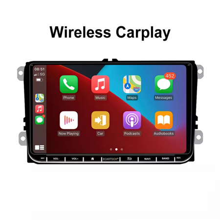 Navigatie Volkswagen|Skoda|Seat cu Android 12, 2GB RAM 32 GB ROM, CarPlay si Android Auto, Ecran de 9 Inch, dedicata Golf 5, Golf 6, Jetta, Passat B6, CC, B7, Polo, Tiguan, Touran, Skoda, Seat [2]