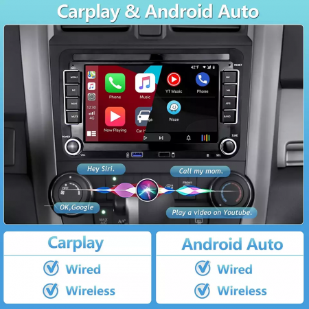 Navigatie Volkswagen, Skoda, Seat cu Android 13, Carplay, 2GB RAM 64GB ROM, Ecran de 7 Inch, dedicata Golf 5, Golf 6, Jetta, Passat B6, CC, B7, Polo, Tiguan, Touran, Skoda, Seat RESIGILAT [13]