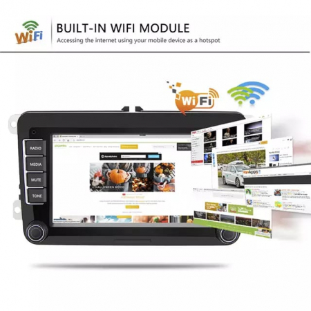 Black Friday Navigație Android 13 Volkswagen, Skoda, Seat - 2+64 GB, CarPlay & Android Auto, ecran 7"|Compatibil Golf 5, Golf 6, Jetta, Passat B6/B7/CC, Polo, Tiguan, Touran [16]