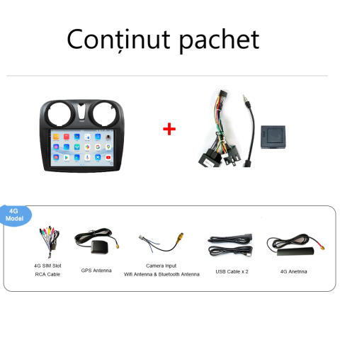 Navigatie Dacia Logan, Duster, Sandero (2012-2020) Android 14, 12GB RAM, 256GB ROM, Ecran 9.33 inch 2K QLED [4]