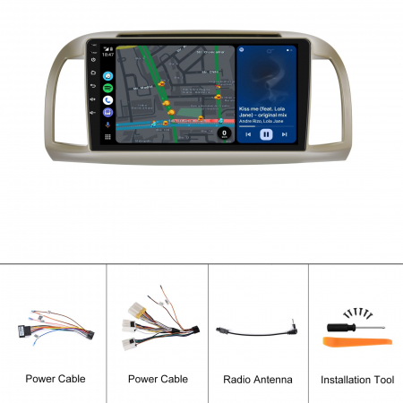 Navigatie Nissan Micra III (2002-2010), Android 12, 8GB RAM 128GB, SIM 4G, DSP, Carplay si Android auto, ecran 9 inch [8]
