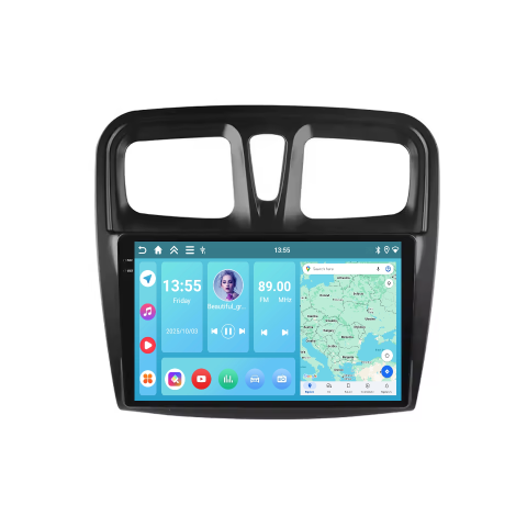 Dacia Logan (2012–2020) - Navigație Dacia Logan, Duster, Sandero (2012-2022) Display INCELL, Android 15, 4GB 128GB, DSP, CarPlay si Android Auto ecran 9 Inch