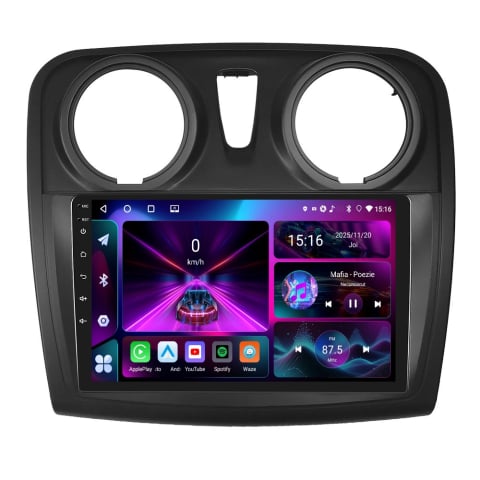 Dacia Sandero (2012-2019) - Navigatie Dacia Logan, Duster, Sandero (2012-2020), 4GB RAM 64GB, DSP, Android 12, Carplay si Android auto,ecran 9 Inch