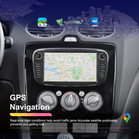 Navigatie dedicata Ford Focus|Kuga|Mondeo|S-Max|C-Max|Galay (2006-2011) Android 13, 2GB+64GB, Carplay si Android Auto, DSP, RDS ecran 7 inch [9]