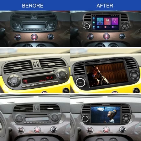 Navigatie Fiat 500 (2007-2014) cu Android 12, 2GB 64GB, Carplay și Android Auto Wi-fi, ecran 7 inch [3]