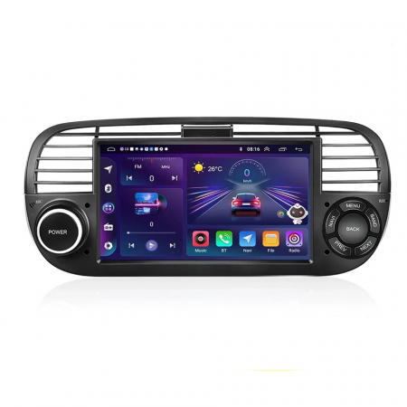 Fiat 500 (2007-2014) - Navigatie Fiat 500 (2007-2014) cu Android 12, 2GB 64GB, Carplay și Android Auto Wi-fi, ecran 7 inch