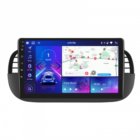 Fiat 500 (2007-2014) - Navigatie FIAT 500 (2007-2015), Android 13, 4GB RAM 64GB, DSP, Carplay si Android auto, ecran 9 inch