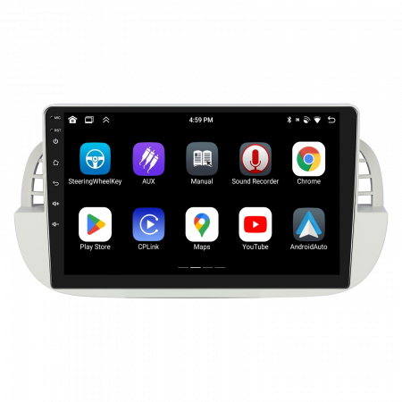 Navigatie FIAT 500 (2007-2015), Android 12, 4GB RAM 64GB, SLOT SIM 4G, DSP, Carplay si Android auto, ecran 9 inch alb [8]