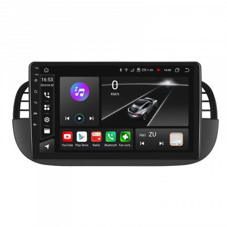 Navigatie FIAT 500 (2007-2015), Android 12, 8GB RAM 128GB, SLOT SIM 4G, DSP, Carplay si Android auto, ecran 9 inch [6]