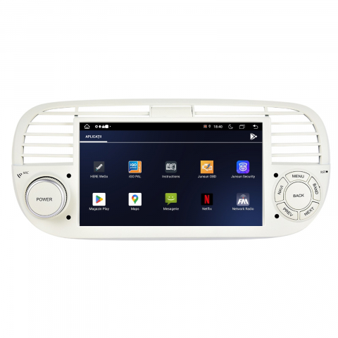 Navigatie Fiat 500 (2007-2015) cu Android 12, 2GB 32GB,SLOT SIM 4G, Carplay și Android Auto Wi-fi, ecran 7 inch Rama Alba [6]