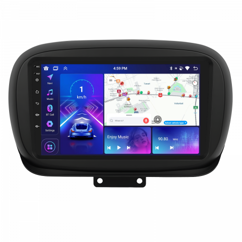 PROMOTII % - Navigatie  Fiat 500X (2014-2020) cu Android, 4GB RAM 64GB ROM, DSP, ecran 9 Inch,Carplay si Android Auto