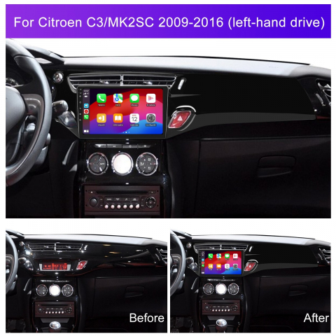 Navigatie Citroen C3 MK2SC (2009-2016) cu Android, 4GB RAM 64GB ROM, cu SLOT SIM 4G, DSP, ecran 9 Inch, Carplay si Android Auto [3]