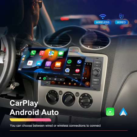 Navigatie Ford (2005-2014) cu Android 13, 2GB RAM 64GB, DSP,RDS, CarPlay si Android Auto Wireles Ecran de 7 Inch BK [5]
