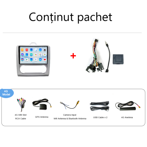 Navigatie Ford Focus MK2 (2004-2011) Android 14, 12GB RAM, 256GB ROM, Ecran 9.33 inch 2K QLED [4]