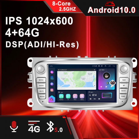 Navigatie Ford Focus 2,Kuga,S Max,Mondeo,C Max,cu Android 4+64 GB,Slot SIM 4G, Ecran de 7 Inch, CarPlay si Android Auto [3]