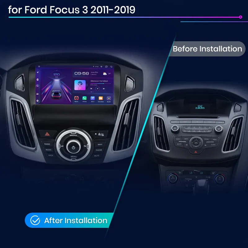 Navigatie Ford Focus (2012-2018) cu Android 12, 2GB RAM 32 GB ROM DSP, ecran 9 Inch,Carplay si Android Auto [2]
