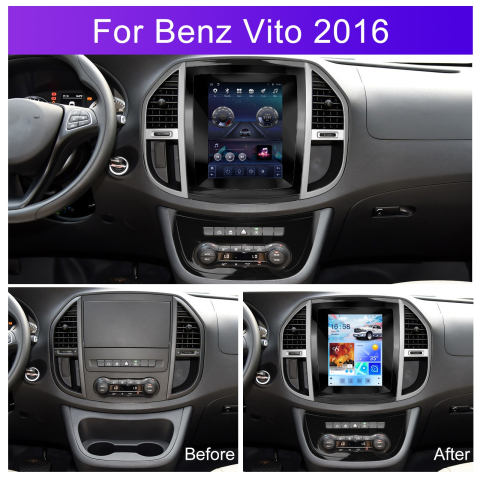 Navigatie Mercedes Vito 3 (2012-2021) Tip Tesla, Android 14, 4GB RAM 64GB, DSP, CarPlay si Android Auto, ecran 9,7 inch [1]