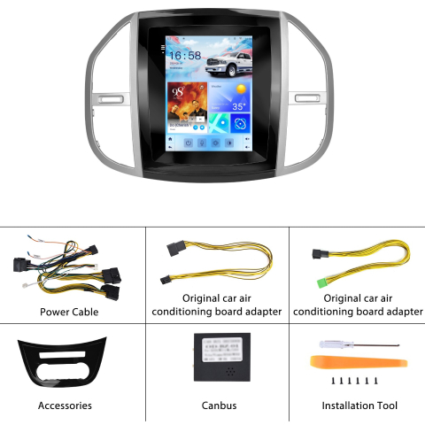 Navigatie Mercedes Vito 3 (2012-2021) Tip Tesla, Android 14, 4GB RAM 64GB, DSP, CarPlay si Android Auto, ecran 9,7 inch [7]