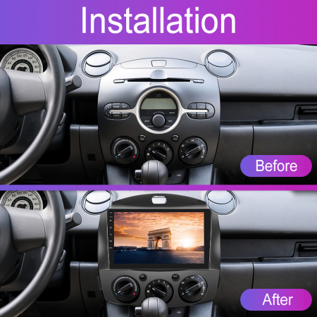 Navigatie MAZDA 2 (2007-2014), Android 12, 2GB RAM 32GB, DSP, Carplay si Android auto, ecran 9 inch [2]