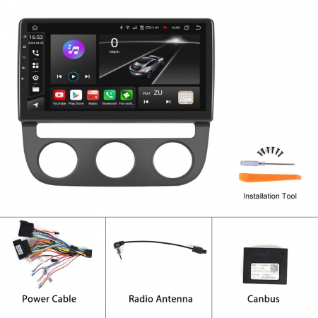 Navigatie Golf 5|Jetta (2004-2009) cu Android 12, 2GB RAM 32 GB ROM, DSP, CarPlay si Android Auto, ecran 10 inch [9]
