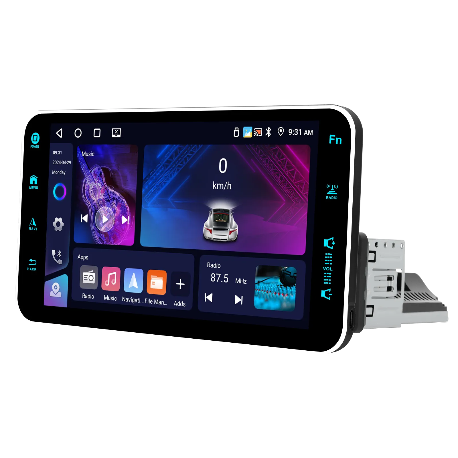 Navigație GPS 1DIN Universală 9" - 4GB RAM + 64GB ROM, Wireless CarPlay/Android Auto, GPS/DSP/WiFi/AM/FM/RDS [6]