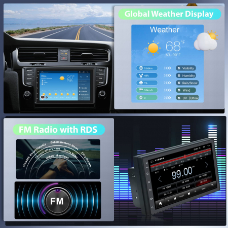 Navigatie GPS, 2DIN, Universala 2GB RAM 32 GB ROM, Android 13, cu Carplay si Android Auto Wireless Model 2023 PREMIUM [4]
