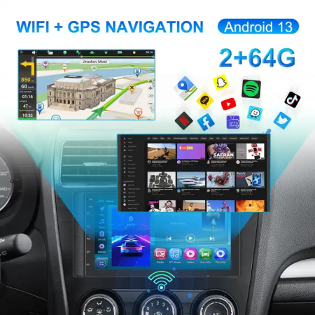 Navigatie GPS 2DIN Universala, Android 13 2GB RAM 64GB ROM, CarPlay si Android Auto [4]