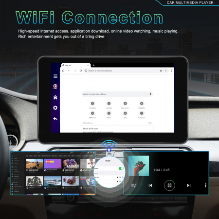 Navigatie cu Android 13, 2GB+32GB, GPS Portabil, Universal, CarPlay si Android Auto WI-FI, ecran tactil HD 10.26 inch [24]