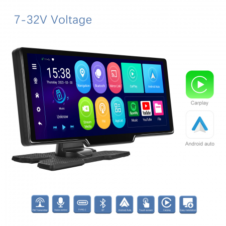 Navigatie cu Android 13, 2GB+32GB, GPS Portabil, Universal, CarPlay si Android Auto WI-FI, ecran tactil HD 10.26 inch [21]