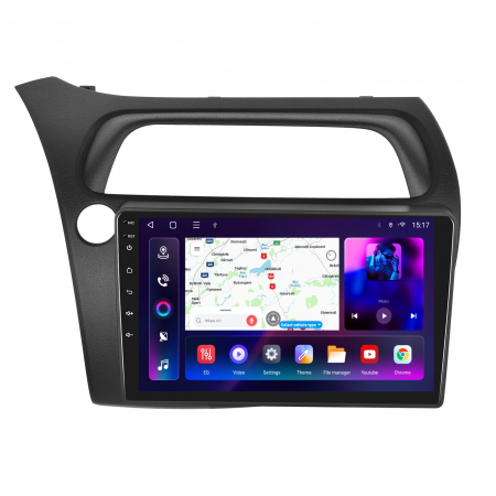 Honda Civic (2006-2012) - Navigatie Honda Civic (2006-2012), Android 12, 8GB RAM 128GB, SLOT SIM 4G, DSP, Carplay si Android auto, ecran 9 inch