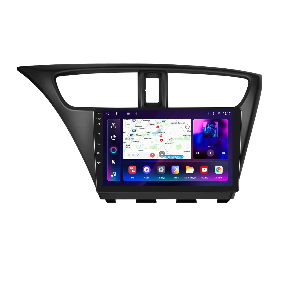 Honda Civic (2012-2017) - Navigatie Honda Civic (2012-2017), Android 12, 4GB RAM 64GB, Slot SIM 4G, DSP, Carplay si Android auto, ecran 9 inch