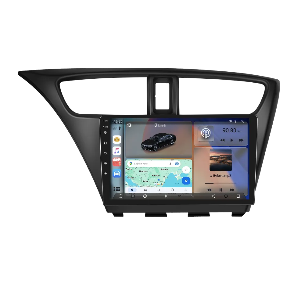 Honda Civic (2012-2017) - Navigatie 2K QLED Honda Civic (2012-2017), 4 GB RAM, SLOT SIM 4G, DSP, CarPlay si Android Auto ecran 9.36 inch
