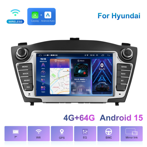 Navigatie Hyundai Tucson/IX35 (2009-2015) 4GB RAM 64GB ROM, Android 14, Carplay si Android auto wifi, OEM Style [3]