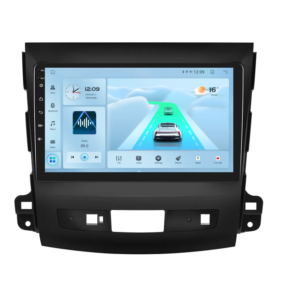 Mitstubishi Outlander (2008-2015) - Navigatie Mitstubishi Outlander / Peugeot 4007 / Citroen C-Crosser (2008-2015), Android 12, 2GB RAM 32GB, DSP, Carplay si Android auto, ecran 9 inch