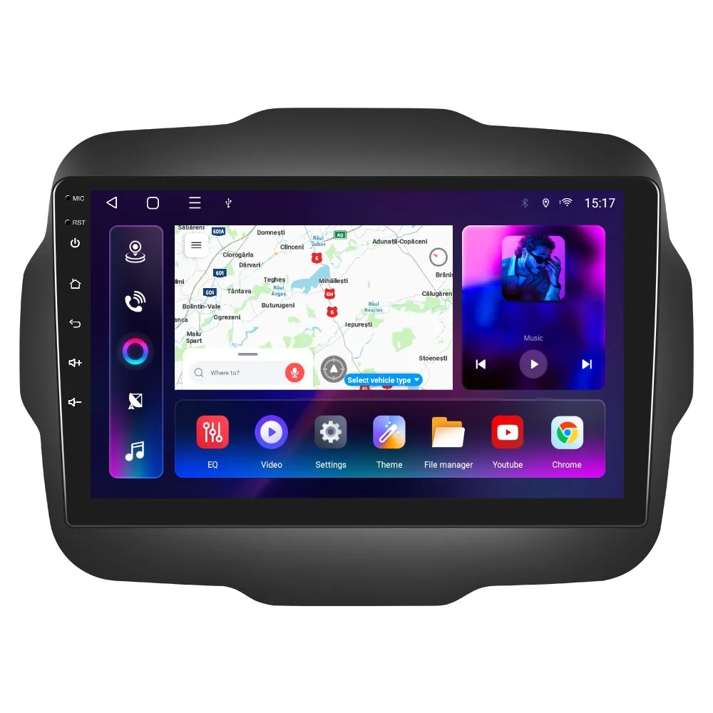 Jeep Renegade (2016-2020) - Navigatie Jeep Renegade (2016-2020), Android 12, 4GB RAM 64GB, SLOT SIM 4G, DSP, Carplay si Android auto, ecran 9 inch